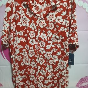 George Red and White Floral Shirt